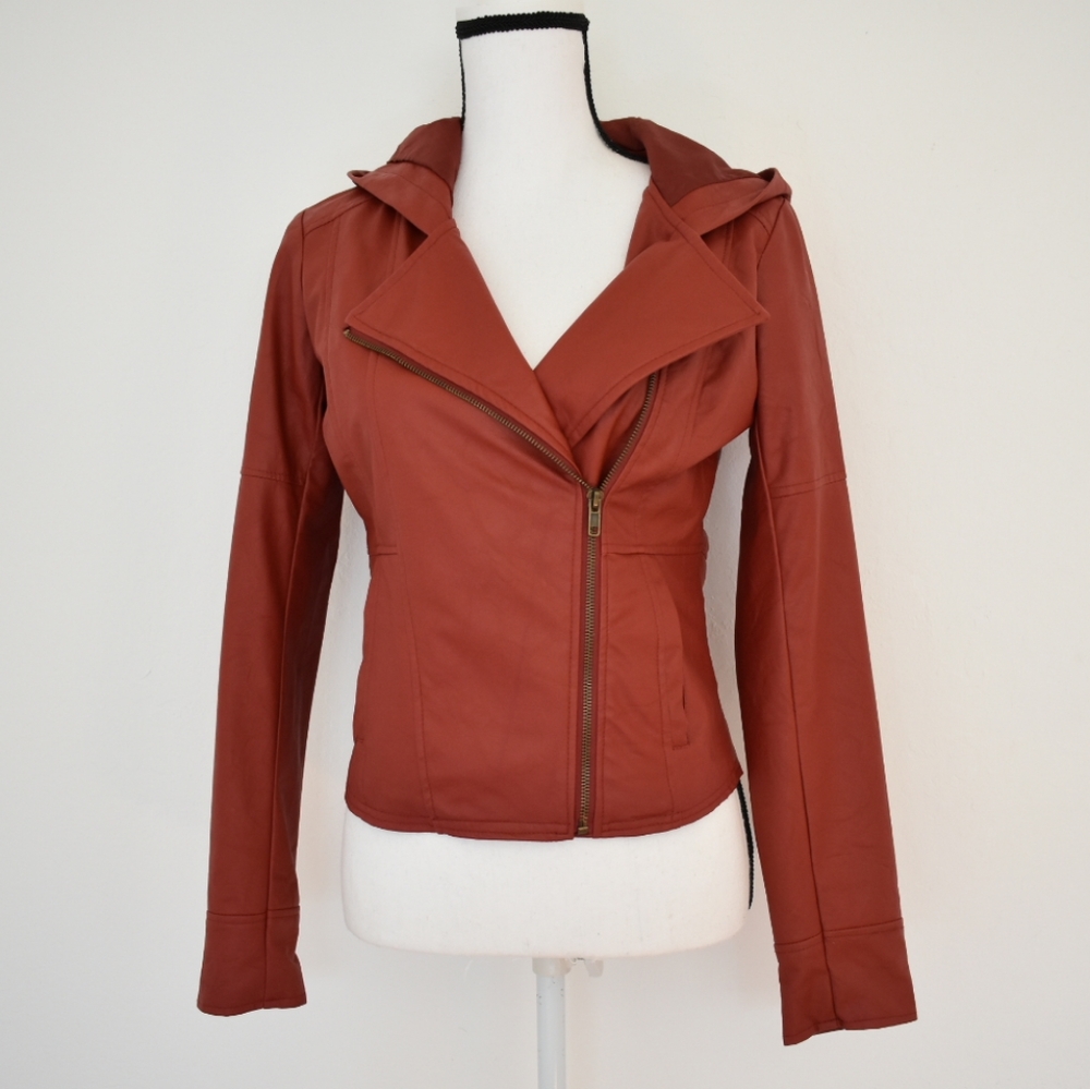 Jack Red Faux Leather Jacket - Size Small